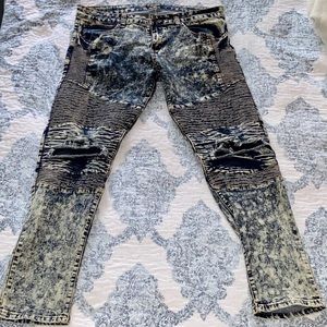 Rue21 Skinny Acid Wash Biker Jeans